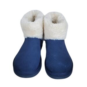 KOOLABURRA by UGG Navy Faux Fur Lined Ankle Boots Women’s 7 Cozy Winter